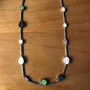 Loft Multi Colored Gem Long Neckace